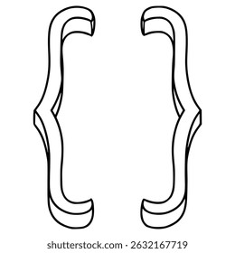 curly brackets illustration hand drawn outline vector