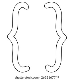curly brackets illustration hand drawn outline vector