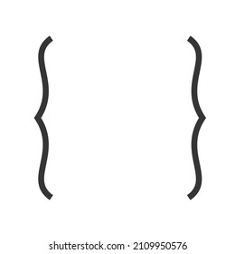 Curly brackets for text. Vector Parentheses icon. Black Curly braces.