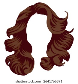 curly brown hair styling template with beautiful volume for female characters