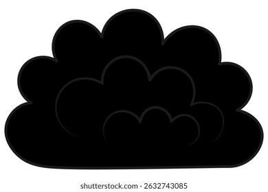 Curly bush. Silhouette. Vector illustration. Lush plant. Isolated white background. Cartoon style. Idea for web design.