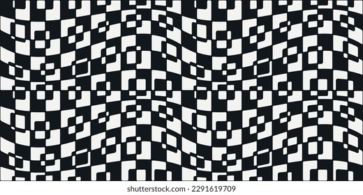 Curly canvas of checkered rounded shapes. For prints, seamless surfaces, pillows, textiles, wallpaper, packaging, interior.