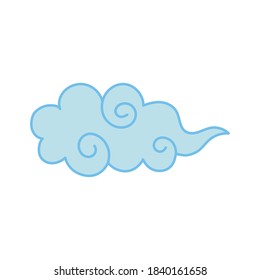 curly cloud oriental element decoration vector illustration color design