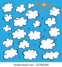 Curly cloud. The sun. Rain and snow