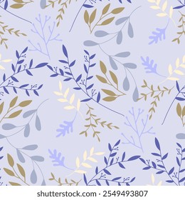 curly colored branches on a soft blue background