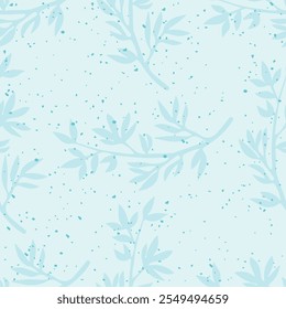 curly colored branches on a soft blue background frosty patterns on the window Scandinavian pattern Norwegian pattern