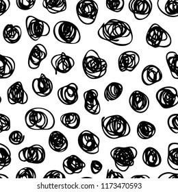 Curly dots pattern/ Seamless vector background