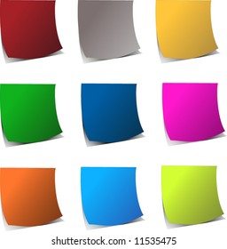 Curly edge colorful realistic vector papers