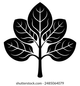 Curly Fiddle-leaf Fig Leaf Silhouette