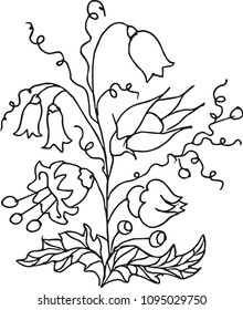 Curly flower.  Vector illustration.