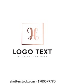 Curly fun letter type H logo template, Vector logo for business and company identity 