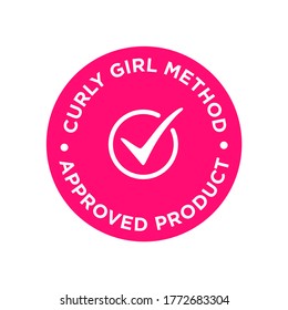 Curly Girl Method (CGM) approved product symbol. Pink icon for hair products.