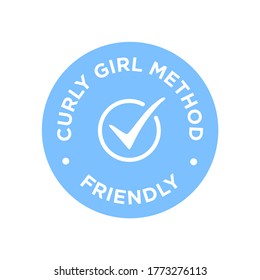 Curly Girl Method (CGM) Friendly Product Symbol. Blue Icon For Hair Products.