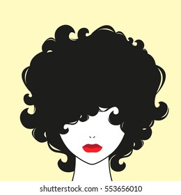 Curly girl. Vector illustration