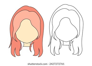 Curly girls characters avatars set. Young women face portraits in circles. 
