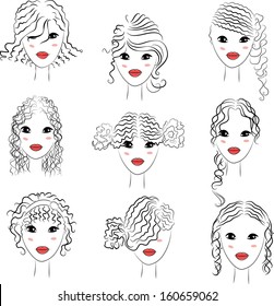 Icon Curly Hair Images Stock Photos Vectors Shutterstock