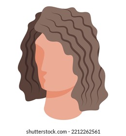 Curly hair care icon isometric vector. Fashion portrait. Woman hairstyle