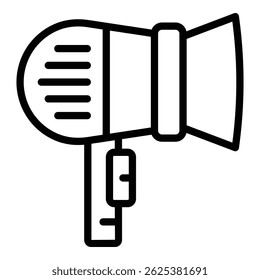 Curly hair dryer icon. Outline Curly hair dryer vector icon for web design isolated on white background