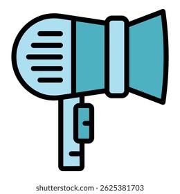 Curly hair dryer icon. Outline Curly hair dryer vector icon for web design isolated on white background color flat
