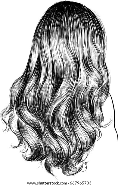 Curly Hair Fashion Illustration Stock Vector (Royalty Free) 667965703 ...