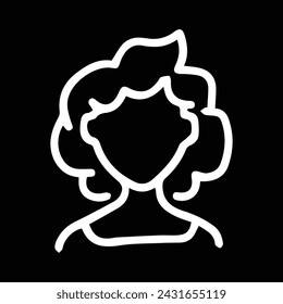 Curly hair icon. Linear vector illustration from hairdressing and barber collection. Outline curly hair icon vector. icon design