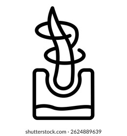 Curly hair icon. Outline Curly hair vector icon for web design isolated on white background