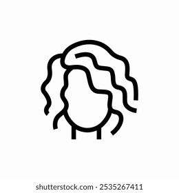 curly hair icon sign vector