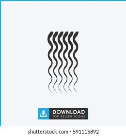 Curly Hair Icon. Simple Outline Curly Hair Vector Icon. On White Background.