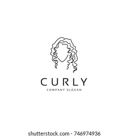 curly hair logo beauty salon