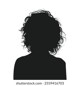 curly hair short vector design