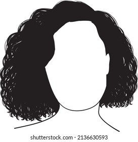 Curly hair vector isolated girl avatar