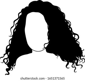 Curly hair woman vector illustration isolated avatar