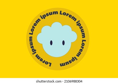 
curly haired baby logo vector