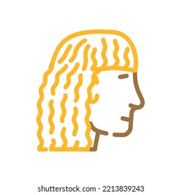 curly hairstyle female color icon vector. curly hairstyle female sign. isolated symbol illustration