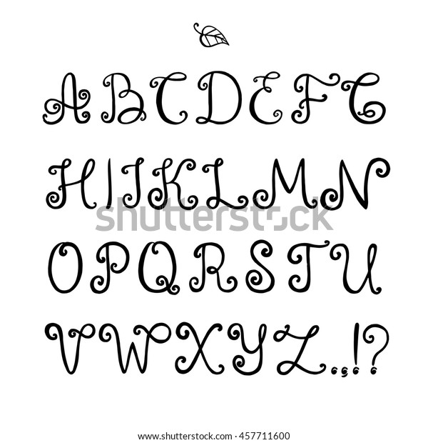 Curly Hand Drawn Alphabet Symbol Icon Stock Vector (Royalty Free) 457711600