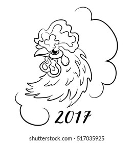 The curly head of a rooster - the symbol of the new year on the Chinese calendar.