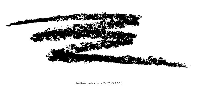 Curly line by wax crayon, hand drawn grunge background. Vector illustration