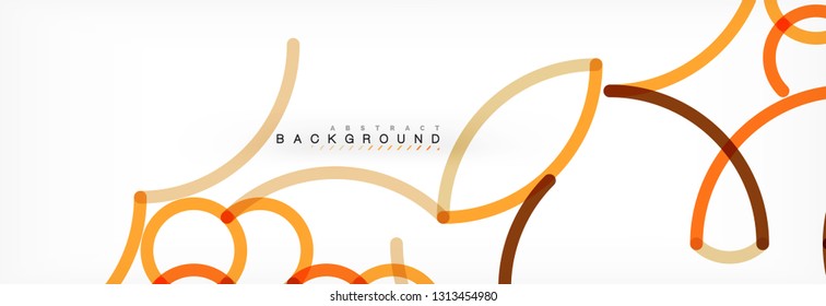 Curly lines abstract background, color overlapping linear texture, vector illustration