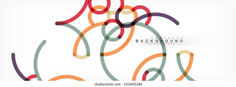Fondo abstracto de líneas de curvas, textura lineal superpuesta de color, ilustración vectorial
