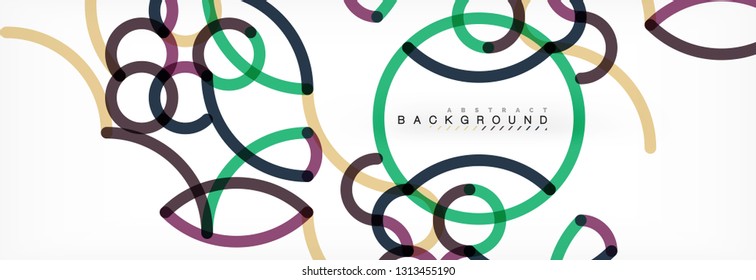 Fondo abstracto de líneas de curvas, textura lineal superpuesta de color, ilustración vectorial