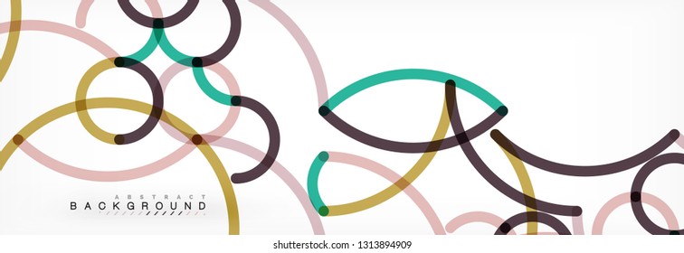 Fondo abstracto de líneas de curvas, textura lineal superpuesta de color, ilustración vectorial