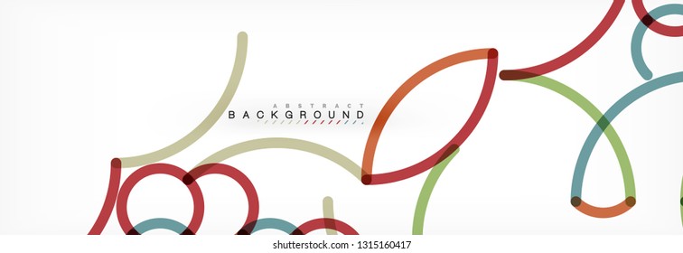 Fondo abstracto de líneas de curvas, textura lineal superpuesta de color, ilustración vectorial