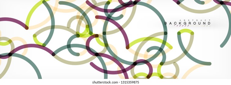 Fondo abstracto de líneas de curvas, textura lineal superpuesta de color, ilustración vectorial