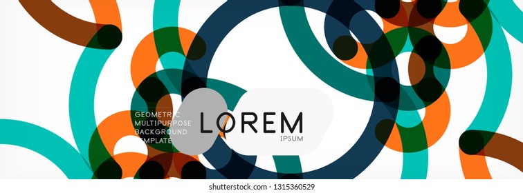 Fondo abstracto de líneas de curvas, textura lineal superpuesta de color, ilustración vectorial