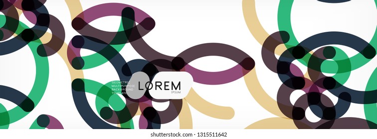 Fondo abstracto de líneas de curvas, textura lineal superpuesta de color, ilustración vectorial
