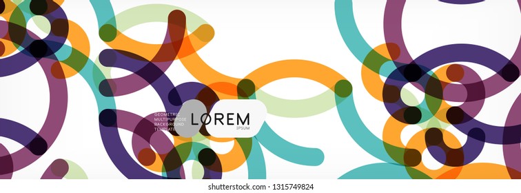 Fondo abstracto de líneas de curvas, textura lineal superpuesta de color, ilustración vectorial