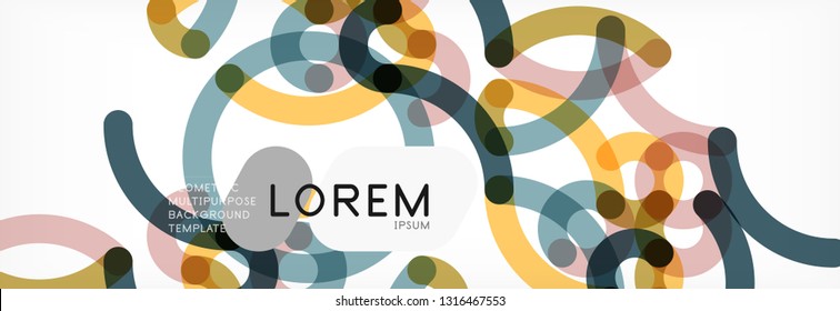 Fondo abstracto de líneas de curvas, textura lineal superpuesta de color, ilustración vectorial