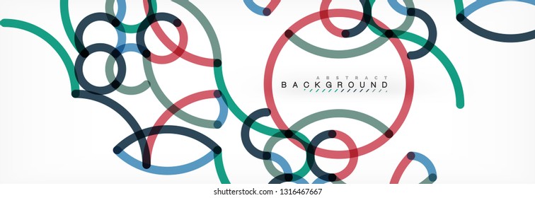 Fondo abstracto de líneas de curvas, textura lineal superpuesta de color, ilustración vectorial