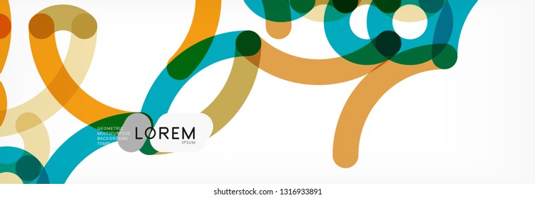 Fondo abstracto de líneas de curvas, textura lineal superpuesta de color, ilustración vectorial