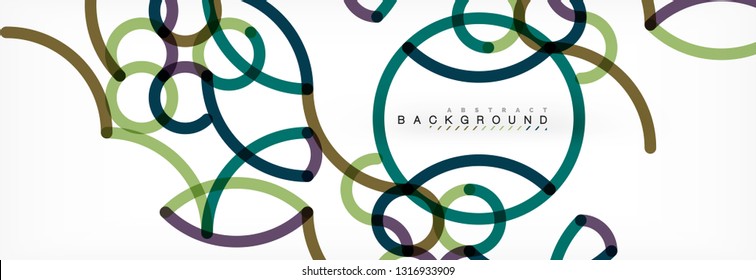 Fondo abstracto de líneas de curvas, textura lineal superpuesta de color, ilustración vectorial